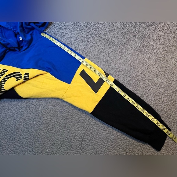 Juicy Couture Juice Pullover Hoodie Womens Size XL Blue And Yellow Oversized - Picture 3 of 13